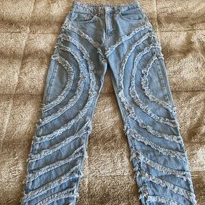 RAGGED Wavy Straight Leg Jeans